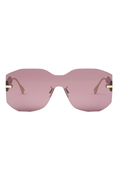Fendi Women's Graphy Rectangular Mask Sunglasses In Endura Gold Violet