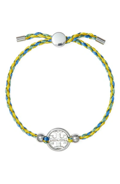 Tory Burch Miller Slider Bracelet In Tory Gold/blue Multi