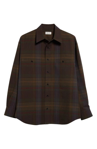 Lemaire Checked Wool Shirt In Green