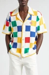 Casablanca Men's For The Peace Scuba Square Crochet Shirt In Multi