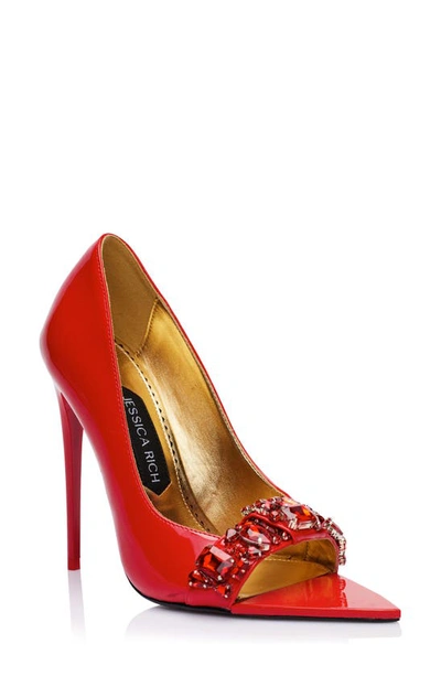 Jessica Rich Diamond Stiletto Sandal In Red