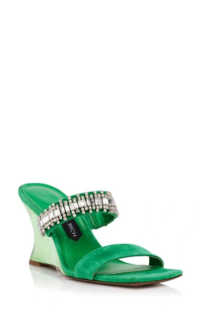 Jessica Rich Gem Wedge Sandal In Green