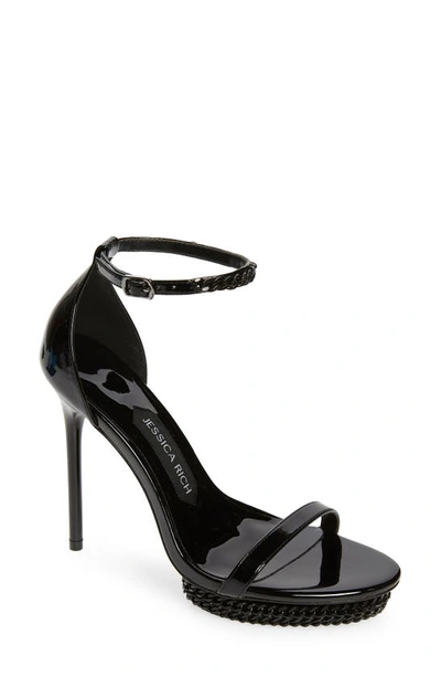 Jessica Rich Jessica Ankle Strap Platform Sandal In Noir