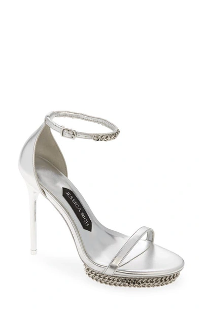 Jessica Rich Jessica Ankle Strap Platform Sandal In Silver