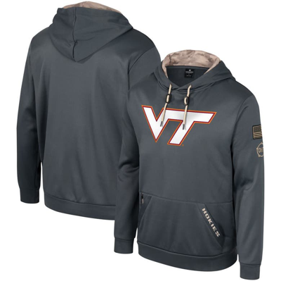 Colosseum Charcoal Virginia Tech Hokies Oht Military Appreciation Pullover Hoodie
