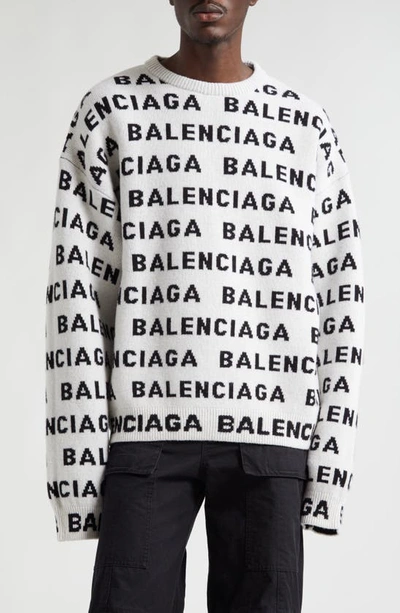 Comme Des Garçons Balenciaga Allover Logo Intarsia In White