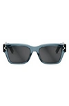 Dior Men's Cd Diamond S2i 54mm Geometric Sunglasses In Shiny Blue Smoke