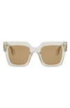 Fendi Roma 50mm Square Sunglasses In Shiny Yellow / Roviex