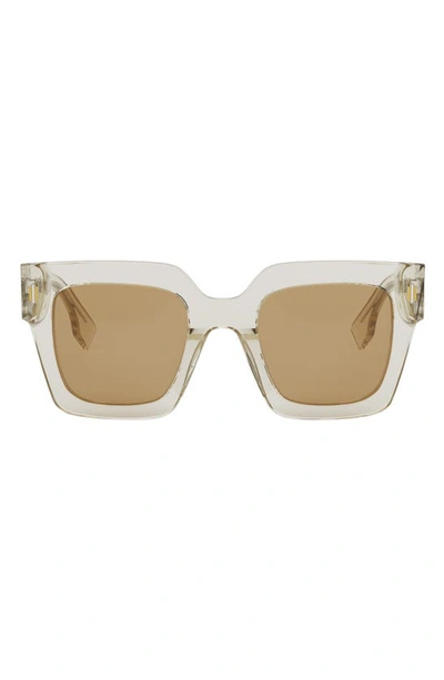 Fendi Roma 50mm Square Sunglasses In Shiny Yellow / Roviex