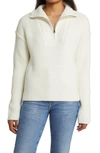 Lucky Brand Women's Half-zip Knit Pullover Sweater In Whisper White