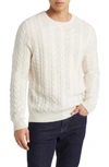 Nordstrom Cable Knit Cashmere Crewneck Sweater In Ivory Soft