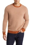 Nordstrom Herringbone Cashmere Crewneck Sweater In Rust Herringbone