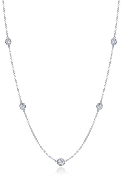 Lafonn Classic Simulated Diamond Station Necklace In White