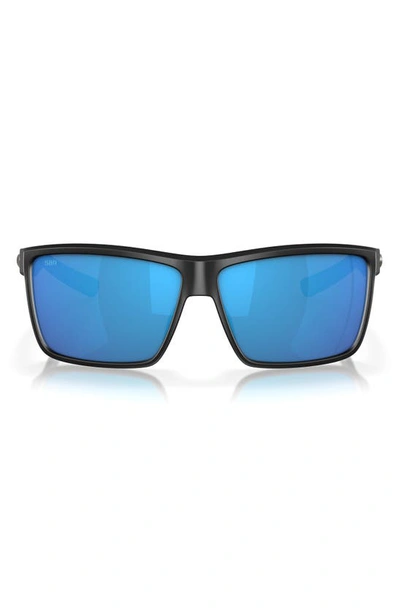 Costa Del Mar Rinconcito 60mm Polarized Rectangular Sunglasses In Blue Grad
