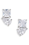 KATE SPADE HIT THE TOWN MIXED CUT CUBIC ZIRCONIA STUD EARRINGS