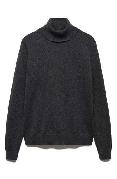 Mango Turtleneck Cashmere Sweater In Charcoal
