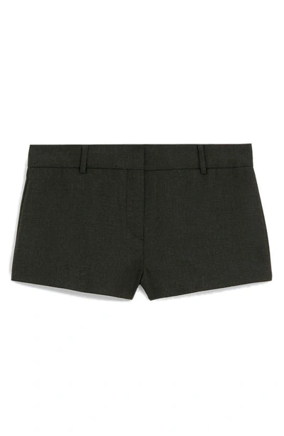 Mango Flat Front Shorts In Grey