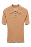 Mango Polo Collar Wool Sweater Medium Brown In Medium Brown