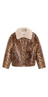 Stand Studio Kaz Snake Print Faux Shearling Jacket