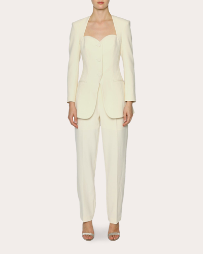 Huishan Zhang Miles Straight-leg Crepe Trousers In Neutrals