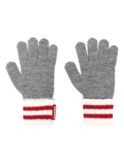 Dsquared2 Knit Gloves Accessories In Grey