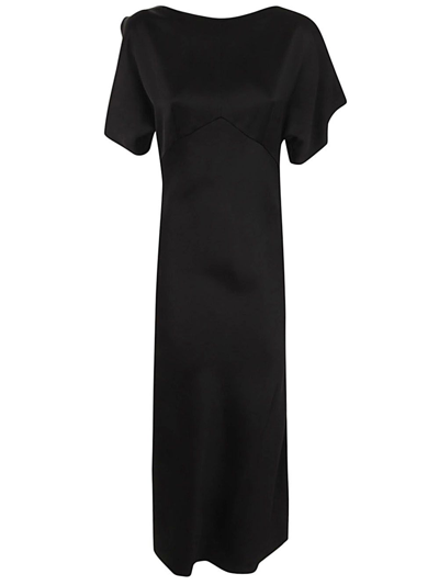 N°21 Short Sleeves Long Dress In Black