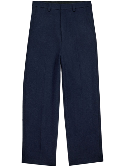 Ami Alexandre Mattiussi Blue Wool Blend Tailored Trousers