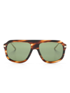 GUCCI BROWN PILOT-FRAME SUNGLASSES