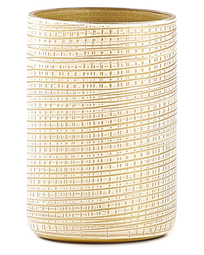 Labrazel Woven Brush Holder, Gold In Gold/white