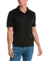 Theory Malden Johnny Collar Polo In Black