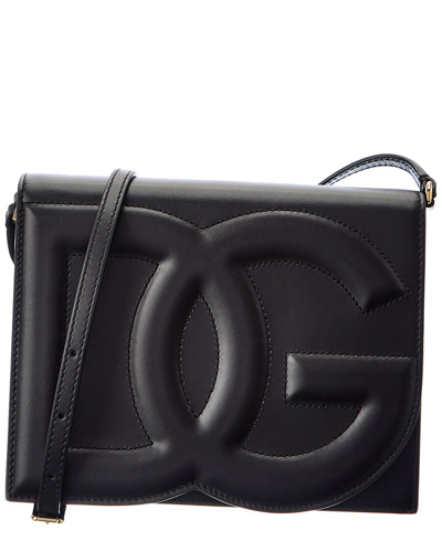 Dolce & Gabbana Women Shoulder Bag With Embossed Logo In Black