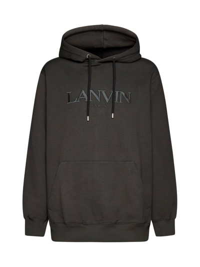 Lanvin Logo Embroidered Long In Brown