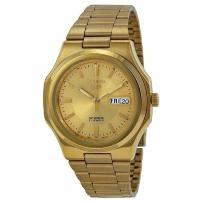 Pre-owned Seiko Men's Snkk52  5 Automatic Gold-tone Stainless Steel Bracelet Watch