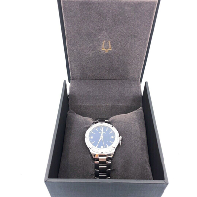 Pre-owned Bulova Fashion Wristwatch Womens Silver Blue