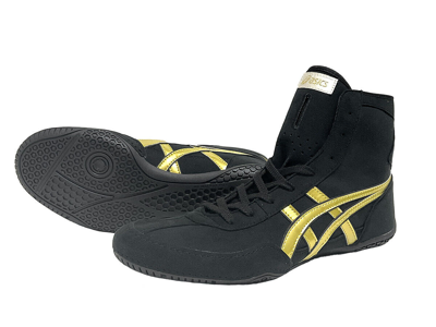 Pre-owned Asics Wrestling Shoes 1083a001 (next Model Of Ex-eo) Black & Gold Men's 5.0-13.5