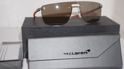 Pre-owned Mclaren Sunglasses Shield Orange Silver Grey Mlsups2202 12 0 130p In Gray