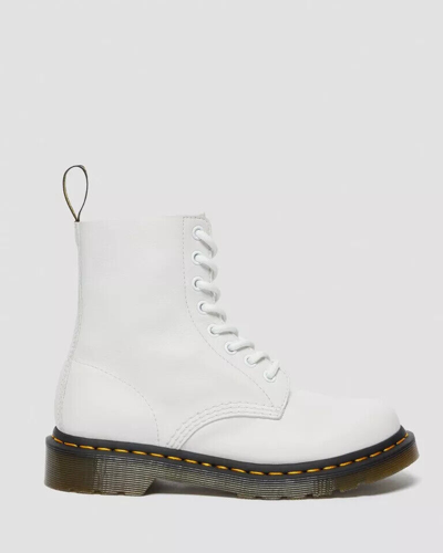 Pre-owned Dr. Martens' Dr. Martens 1460 Pascal Virginia Leather White Lace Up Boots 26802543
