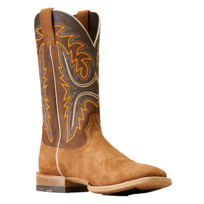 Pre-owned Ariat Men's Brush Rider Rusty Brown & Suntan Western Boots 10046853