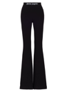 Palm Angels Logo-waistband Flared Leg Pants In Black Black