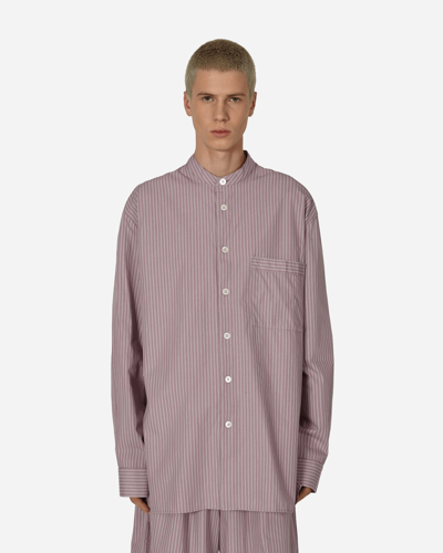 Tekla Birkenstock Stripes Longsleeve Shirt Mauve In Red