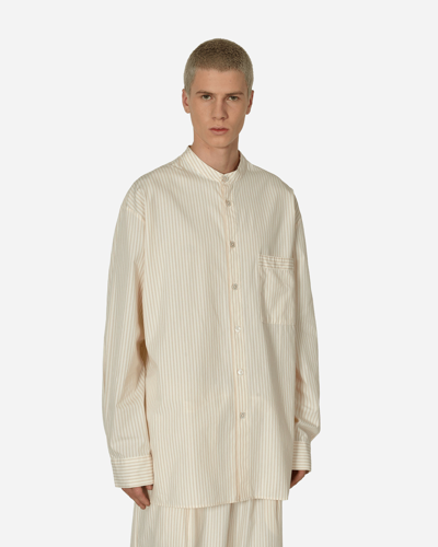 Tekla Birkenstock Stripes Longsleeve Shirt Wheat In White