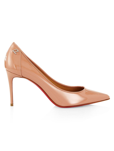 Christian Louboutin Kate 100 Patent Pump In Beige