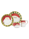 Vietri Old St. Nick Four-piece Place Setting In Red Hat
