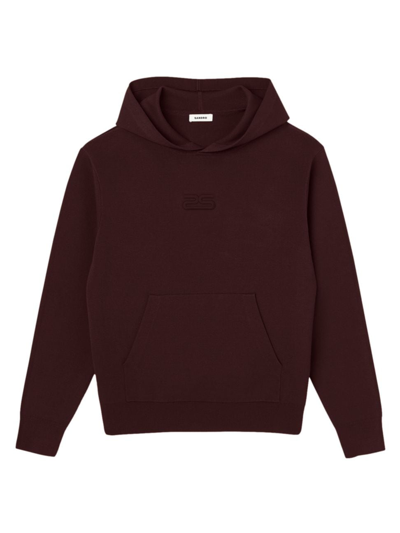 Sandro Embroidered Logo Hoodie In Dark_brown