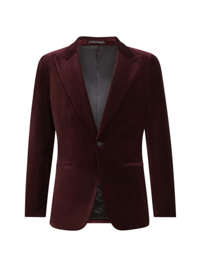 Reiss Apsara Velvet Slim Fit Suit Jacket In Bordeaux