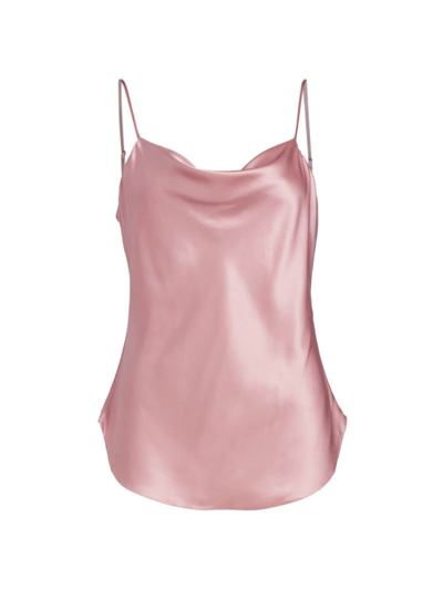 Cinq À Sept Women's Marta Silk Cowlneck Cami Top In Rosy Quartz