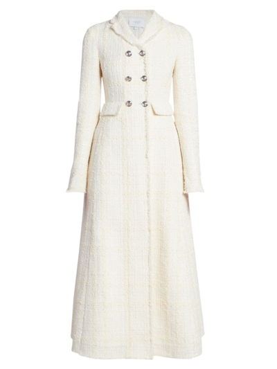 Giambattista Valli Women's Double-breasted Boucle A-line Coat In Ivory