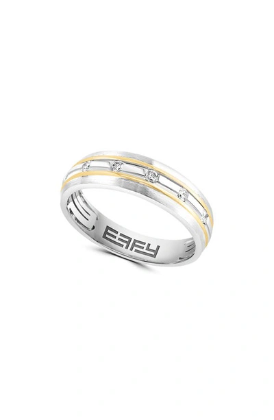 Effy Two-tone 14k Gold Diamond Band Ring In White Gold