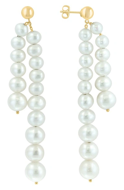Effy 14k Gold Freshwater Pearl Drop Earrings In Gold/ White