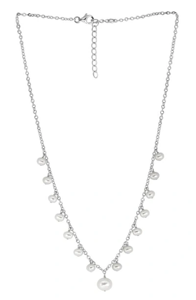 Effy Sterling Silver 5-9mm Freshwater Pearl Station Necklace In White